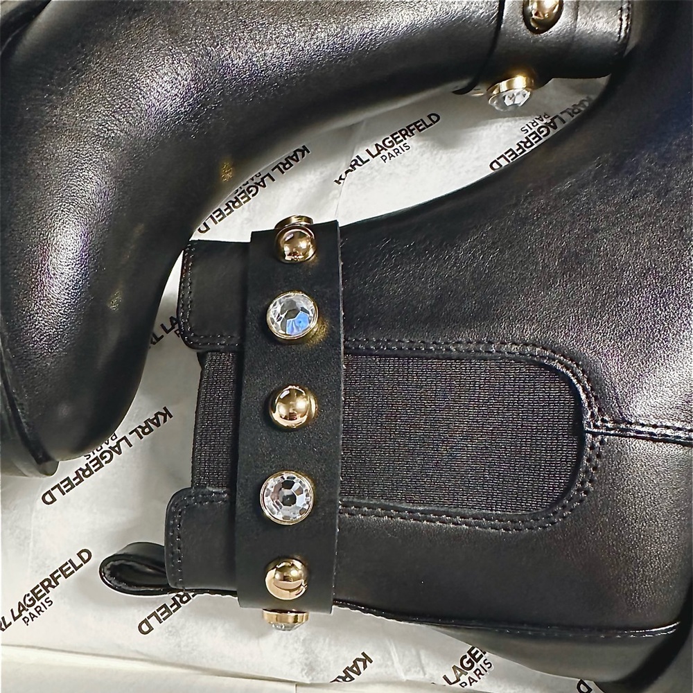 Karl Lagerfeld Paris Studded Boots - Picture 6 of 9